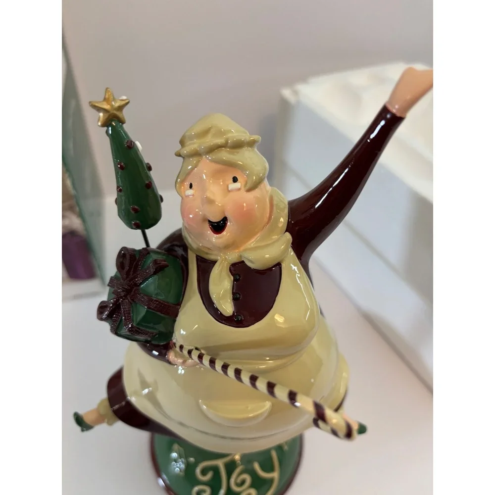 Mrs. Claus on a Spring Christmas Figurine Joy Base Bobble Head Holiday Decor
